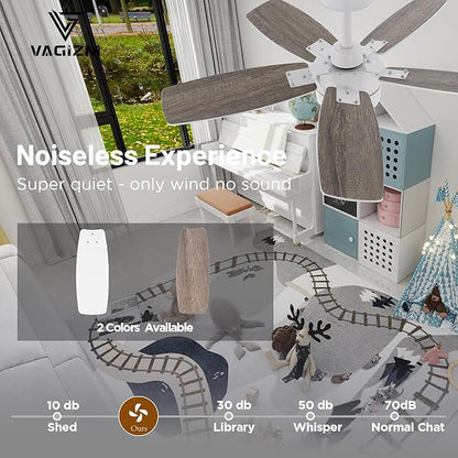 Ceiling Fan 36'' for Small Room Matte White Modern Fans with Light Remote Control - Reversible Quiet DC Motor Dimmable with 6 Speeds for Bedroom Indoor Use
