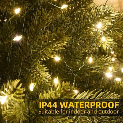 Fairy Lights Plug in 32.8Ft 500LED Warm Christmas Firecracker Firefly Lights with Timer Waterproof Green Wire Remote Twinkle Cluster String Light for Bedroom Wreath Party Window Tree Decor
