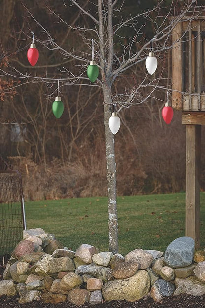 Xodus Innovations WP960-3 Battery Powered Hanging Decorative Outdoor Pulsing 8 inch C9 Bulb Style Light with Sensor Turns-On at Dark, Pack of 3, Green