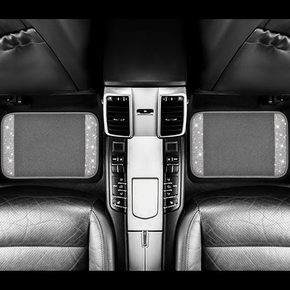CAR PASS Bling Diamond Car Mats Shining Carpet Crystal Rhinestones Sparkly Glitter Floor Mats with Anti-Slip PVC Heel Pad Universal Fit for Automotive SUV, Sedan, Car, Van, 4pcs for Girl Women, Gray