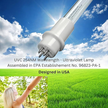 3-Pack Y0390 UV Lamps | Compatible with Lennox UVC 24V Systems | 16" T5 Quartz Ultraviolet Bulbs | 4-Pin Base with Retaining Ring | High Performance Replacement | Designed in USA