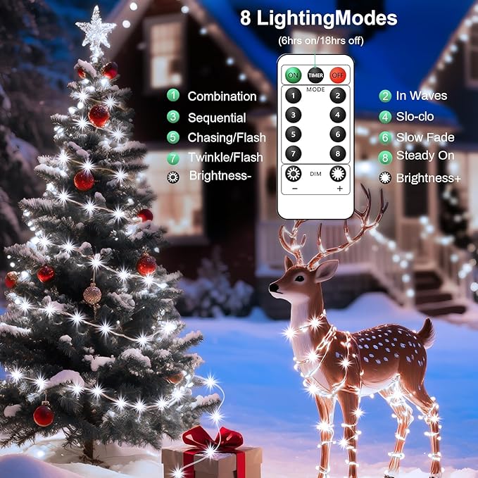2Pack USB Plug in Fairy String Lights,16ft 50 LED Copper with Remote and Timer, 8 Modes Waterproof Twinkle String Lights Battery Powered for Bedroom Indoor Party Wedding Christmas Decoration