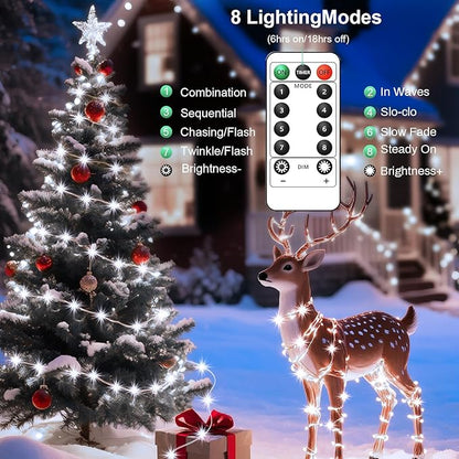 1Pack USB Plug in Fairy String Lights,16ft 50 LED Copper with Remote and Timer, 8 Modes Waterproof Twinkle String Lights Battery Powered for Bedroom Indoor Party Wedding Christmas Decoration