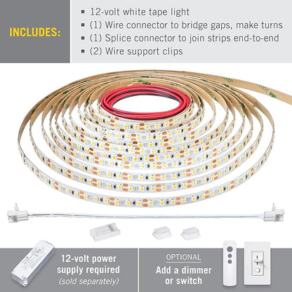 Armacost Lighting RibbonFlex Pro 12V White LED Strip Lights 120 LED/m, 5000K, 32.8 ft 163250