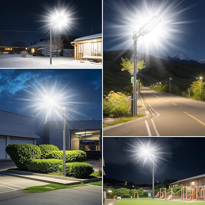 9500W Solar Street Light Outdoor Waterproof, 250000LM Large Commercial Light Solar Powered Dusk to Dawn LED Security Flood Lights with Remote/Motion Sensor, IP67 for Parking Lot/Garden/Yard