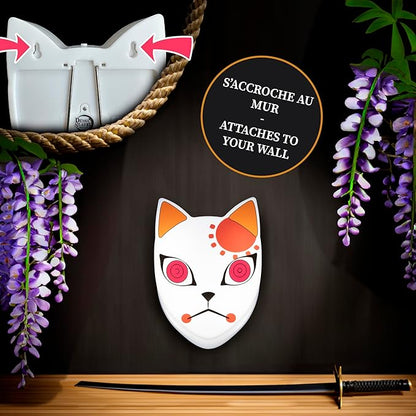 ABYSTYLE Demon Slayer Kimetsu No Yaiba Fox Mask LED Lamp Portable Anime Decor Light Room Office Home Decor Anime Manga Gift