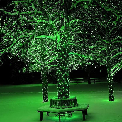 Joomer Green Solar String Lights, 39FT 100LED Solar Powered Outdoor Fairy Lights, Waterproof 8 Modes Twinkle String Light for Garden Patio Yard Tree Wedding Christmas Decor