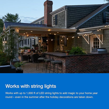 Lutron Caséta Outdoor Smart Plug On/Off Switch Holiday Light Starter Kit with Smart Hub and Pico Remote | Compatible with Alexa, Google Assistant, Ring, Apple Home | for String Lights and Inflatables