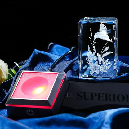 3D Hummingbird Mothers Day Gifts for Mom Women Glass Figurines Crystal Humming Bird Lily Flower Statue Home Decor with Light Base, Present for Nature Lovers on Birthday Christmas