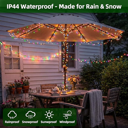 1500 LED Chrstmas Lights, 470ft Outdoor Christmas String Lights with 12 Modes, Multicolor LED String Lights with Timer Dimmable Waterproof for Tree Fence Garden Xmas Wedding Party Holiday Decorations
