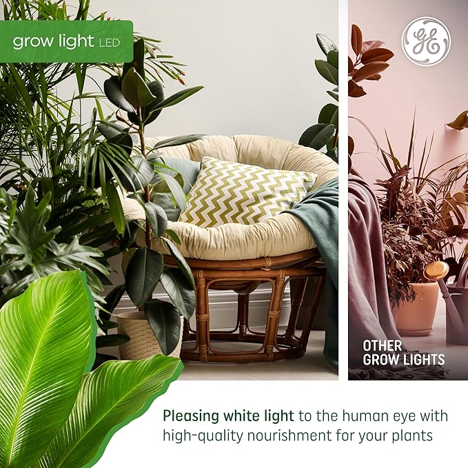 GE LED Grow Light for Indoor Plants, Integrated LED Light Fixture for Seeds and Greens, Balanced Light Spectrum, 25,000 Hours Lifespan, 72 PPF, 24 Inches, 1 Pack (Packaging May Vary)