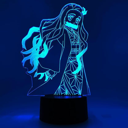 Otaku Lamps Demon Slayer - Nezuko Anime Night Light, 16 Color RGB LED – Gift for Otaku
