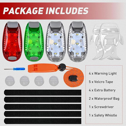 Nilight LED Safety Light 4PCS Red Green White Marine Navigation Bike Tail Lights Three Modes Waterproof Reflective Gear Clip On Flash Strobe Indicator Lamp for Night Boating Fishing Cycling Jogging