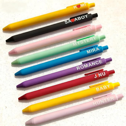Kpop Merch Pen Set – 9 Colorful Gel Pens Inspired by Virtual Idol Characters, Black Ink Writing Pens for Fans, Cute Stationery Gift for Students & Music Lovers