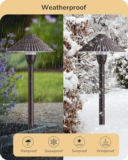 EDISHINE 5CCT Low Voltage Landscape Lights, 12 Pack 2700K-5000K LED Landscape Path Lights, 12V AC/DC 3W 160LM Die-Cast Aluminum Waterproof Outdoor Pathway Lighting for Sidewalk Garden Yard, ETL Listed