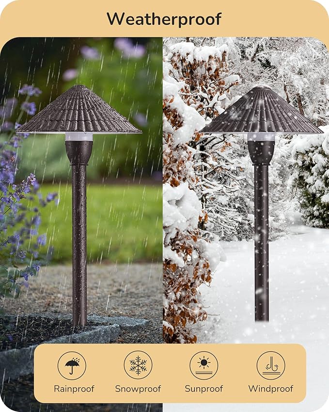 EDISHINE 5CCT Low Voltage Pathway Lights Wired, 8 Pack 2700K-5000K LED Landscape Lighting, 12V AC/DC 3W 160LM Die-Cast Aluminum Waterproof Outdoor Landscape Path Lights for Sidewalk Garden Yard