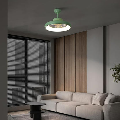 Oval AIR Loren 20" Small Smart Ceiling Fan with Light, Semi Flush Mount, Quiet 6-Speed Reversible Motor, Dimmable LED, Adjustable CCT, App & Remote Control, Scandinavian, Mint AIR8002C