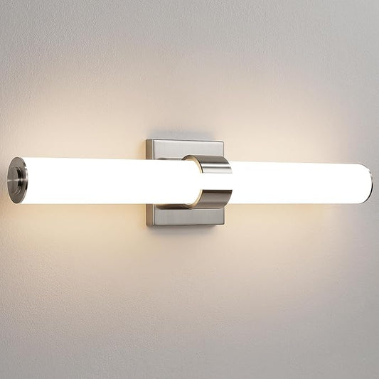AIJIASI Brushed Nickel Vanity Lights for Bathroom - 22 Inch Bathroom Light Fixtures Over Mirror with Acrylic Shade, 18W LED Modern Vanity Lighting Fixtures Wall Sconce 3000K