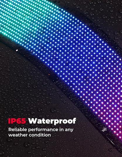 KEMIMOTO Flexible LED Digital Display Screen, Programmable Eye Light for Car Windshield with Remote & App Control, Portable LED Sign for Golf Carts, Festivals, Bars, Home Decorations, Sports Events