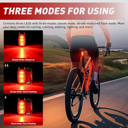 Nilight LED Safety Light 4PCS Red Marine Navigation Bike Tail Lights Three Modes Waterproof Reflective Gear Clip On Flash Strobe Indicator Lamp for Night Boating Fishing Cycling Jogging