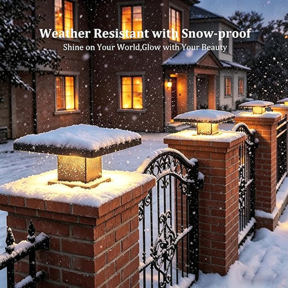 Outdoor Post Lights Modern 3000K LED Column Caps Lights Waterproof Outside Housing Pillar Lights Hard Wired Landscape Pathway Lamp Fence Deck Caps Lanterns For Gate Mailbox Pier Pedestal Lighting