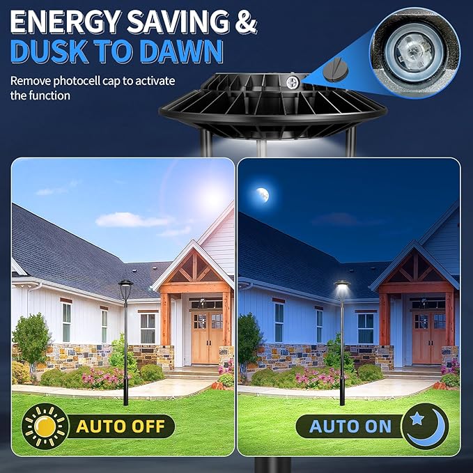 ADUB 10 PCS LED Post Lights 80W 60W 48W, Outdoor LED Post Top Light 3000K/4000K/5000K Adjustable, ETL Listed Fixture with Photocell, IP65 Commercial Lamp Pole Lighting, AC 100-277V