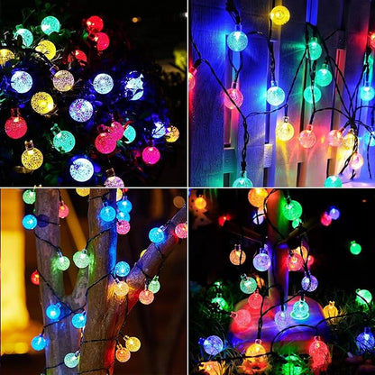 Solar String Lights Outdoor 100 Led 40 Feet Multi-Color Crystal Globe Lights with 8 Lighting Modes, Waterproof Solar Powered Patio Lights for Garden Yard Porch Wedding Party Decoration
