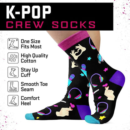 Kpop Merch - Unique Kpop Gifts for Girl, Teen - Cute Korean Socks - Christmas Gifts, Stocking Stuffers for Women