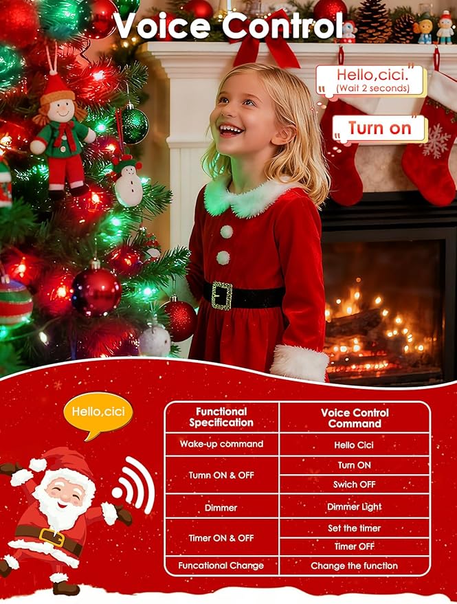 2026 New Voice Control Connectable 2PK 164FT 400LED Christmas String Lights Indoor Outdoor with Remote | Smart Twinkle Fairy String Lights 12 Modes & Timer for Xmas Tree Decor (Red & Green)