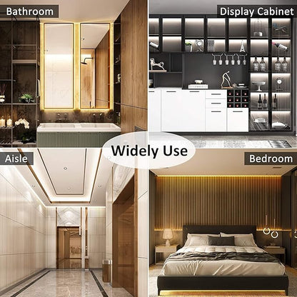 PAUTIX COB LED Strip Light CCT Tunable White IP65 Waterproof,CRI90+ 16.4ft/5m 2700K-6500K Dimmable 24V LED Tape Light,for Under Cabinet Bedroom Kitchen DIY Lighting(Adapter&Controller NOT Included)