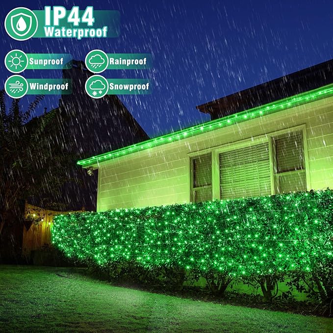 165FT 500 LED Outdoor String Lights, Plug in Christmas Lights Indoor Waterproof, 8 Modes Connectable Clear Wire Fairy Twinkle Lights for Indoor Home Garden Patio Party Decorations, Green