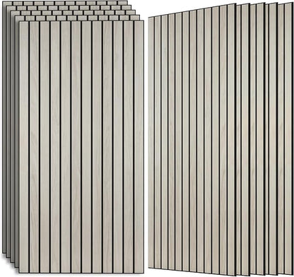 Wood Veneer Sound Panels, 10 Pack 47.2”x23.6” Wall Panels, Decorative Acoustic Panels for Walls, for Office,Home Theater,Studio,Living Room, Natural Oak(Mitred)