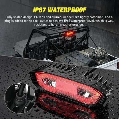 Nilight UTV LED Chase Brake Light Universal 1.75”-2.0” Roll Bar Mount Running Strobe Reverse Cargo Lights for ATV Can-Am Polaris RZR Dune Buggy Golf Cart Boat