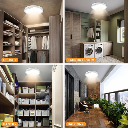 2-Pack Motion Sensor Ceiling Lights Hard-Wired, 9Inch Indoor Motion Activated LED Ceiling Light Fixtures with 3 Modes, Flush Mount Lights for Closet Stairwell Hallway, NOT Battery Operated, 3000K