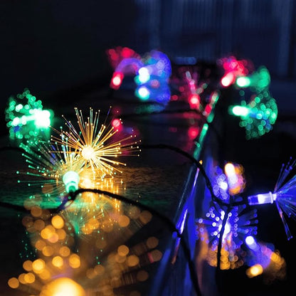 YOLIGHT 33FT Fiber Optic Fairy Lights 60 LED Firework String Light Twinkle Green Wire Christmas Lights for Indoor Outdoor Wedding, Christmas Tree, Garden, Patio, Party Decoration (Multi-Colored)