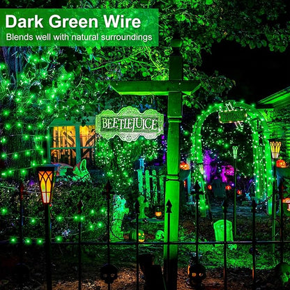Green String Lights for St Patrick's Day, 100FT 300 LED Christmas Lights Outdoor with 8 Modes, Waterproof Connectable Twinkle Fairy Lights Green Wire for Indoor House Patio Party Holiday Decorations