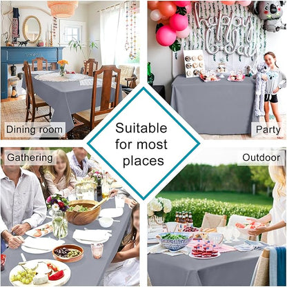 Hiasan Light Gray Rectangle Tablecloth - Waterproof Spillproof and Wrinkle Resistant Washable Polyester Table Cloth for Dining Party, 54 x 120 inch