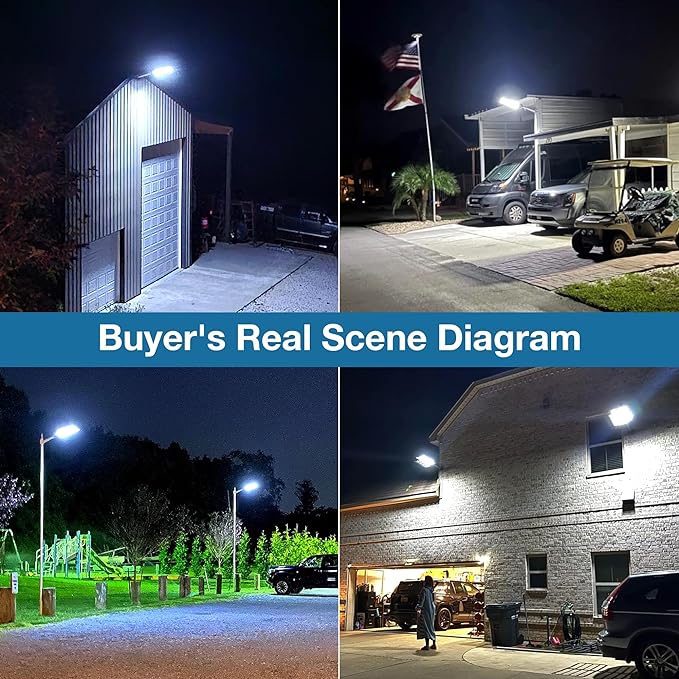 OKPRO 15000W Solar Street Lights Outdoor,Commercial Parking Lot Lights Dusk to Dawn, Waterproof Solar Security Flood Lights with Motion Sensor and Remote for Yard, Highways, Driveway,Farm