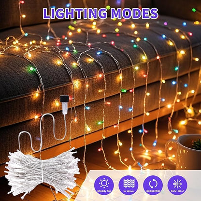 Etinga 100 LED String Lights 33ft Multicolor, Plug in Fairy Lights with 8 Modes, Indoor Outdoor Christmas Lights for Tree Bedroom Patio Yard Holiday Party Decor (Multicolor, 100 LED 33ft)