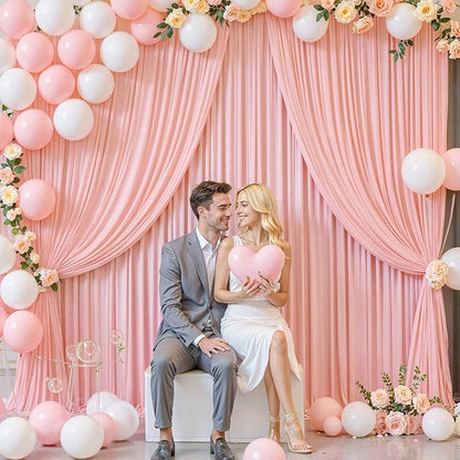20ft x 15ft Blush Pink Wrinkle Free Backdrop Curtains for Wedding Party Backdrops Curtain Drapes Fabric Decorations Photo Back Drop Cloth for Baby Shower Photography Stage Reception