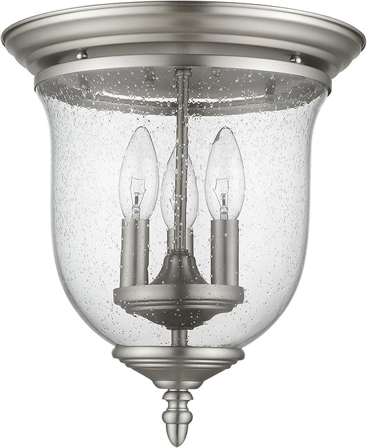 Livex Lighting 5024-91 Legacy 3-Light Ceiling Mount, Brushed Nickel