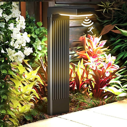 COXSENI Solar Lights Outdoor Pathway, 4Pack Motion Sensor Solar Pathway Lights, 3 Working Modes & 2 Colors Adjustable, IP65 Waterproof Outdoor Landscape Lighting for Garden Yard Driveway Walkway Lawn
