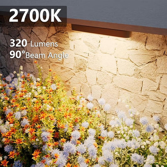 VOLISUN 7 Inch Retaining Wall Lights, IP67 Waterproof Hardscape Lighting, Cuttable Low Voltage Lighting, 12V Paver Lights, 2.8W Outdoor Step Landscape Lights, 2700K Soft White (6 Pack)