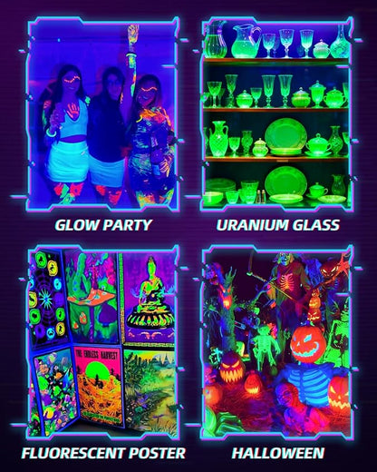 40W Black Light Bar, LED Blacklight with 6FT Cord & Switch, Black Lights for Glow Party, Halloween, Birthday, Body Paint, Bedroom, Classroom, Each Light Up 22x22ft, 1 Pack