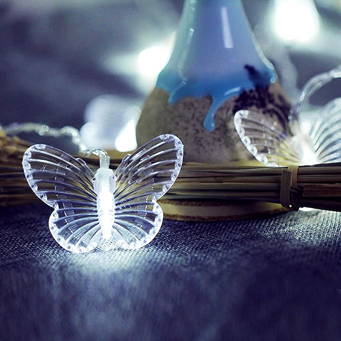 Butterfly Curtain Lights, 13ft 96 LED USB Window Fairy Lights 16 Butterflies 8 Modes Firefly Twinkle Timer String Lights with Remote for Room Bedroom Wall Ceiling Party Wedding Christmas