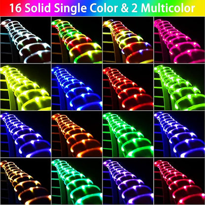 Nazuwke 33FT Solar Rope Lights Outdoor Waterproof, 18 Colors Changing Fairy String Light USB & Solar Powered with Remote, 100 LEDs Multicolor Trampoline Light Rope Lighting for Outside Christmas Party