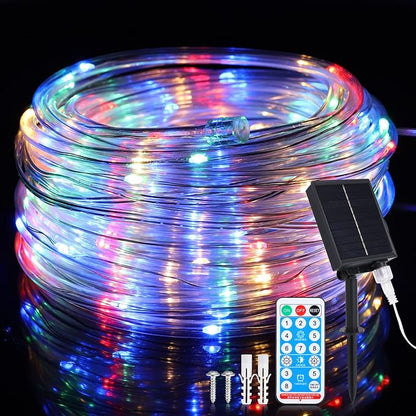 WIND STAR Solar Rope Lights Outdoor, 72FT 200 LED Solar Powered Trampoline Lights Waterproof with Remote, 8 Modes for Tent Patio Garden Party Decor, Multicolor