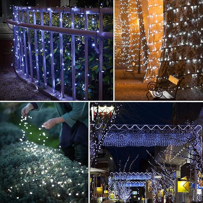 Christmas Tree String Lights Bright White - 320 LEDs 115ft/35m 8 Modes End-to-End Plug in Indoor/Outdoor Waterproof Decorative Fairy Twinkle Xmas Lights for Wedding/Room/Patio/New Year/Home - Cool