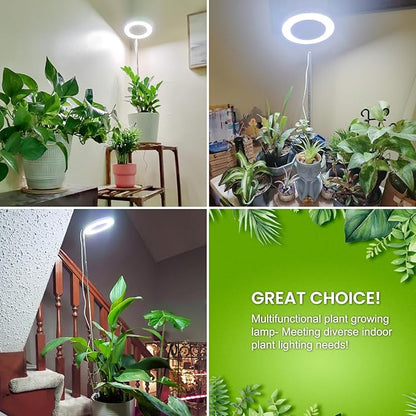 Kullsinss Grow Lights for Indoor Plants Full Spectrum, 80 LEDs Plant Light for Indoor Growing with 2 Mounting Options, 6/12/16H Timer, 3 Spectrum Modes, 9.8"-37.4" Height Adjustable Desk Grow Lamp