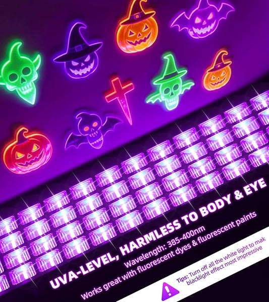 120W Black Light, IP66 Blacklight with Plug+Switch+6ft Cord, Waterproof Blacklight with 100 LED, Black Light for Glow Party Halloween Decor Fluorescent Poster Body Paint Game Outdoor Indoor, 1 Pack